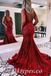 Sexy Shiny Sequin Spaghetti Straps V-Neck Sleeveless Mermaid Long Prom Dresses,PDS0584