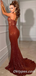 Sexy Sequin Spaghetti Straps V-Neck Side Slit Mermaid Long Prom Dresses ,PDS0369