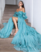 Elegant Straight Chiffon A-line Side Slit Prom Dresses, PDS0192