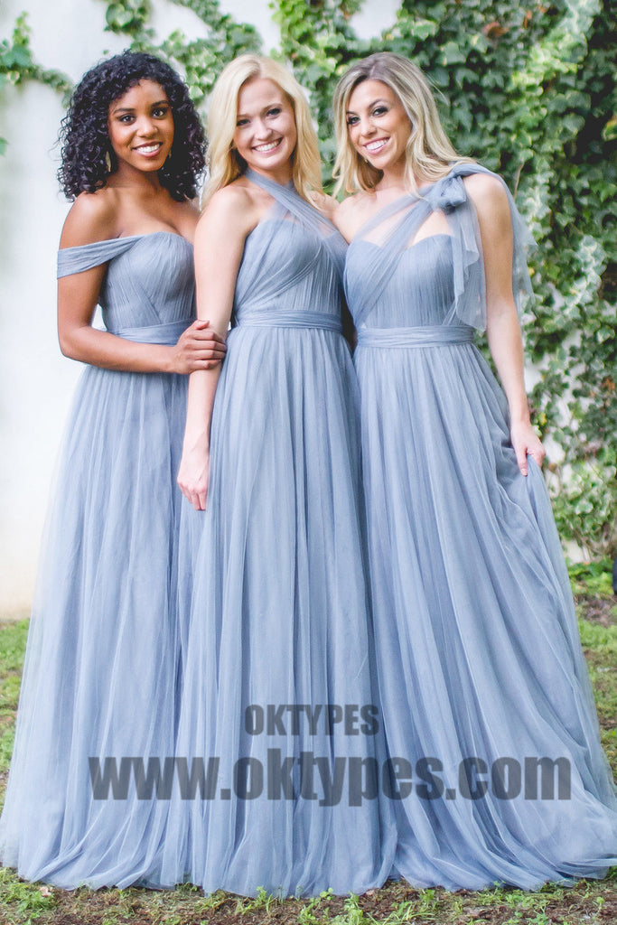 Light Blue Tulle Bridesmaid Dresses, Charming Bridesmaid Dresses, Popular Bridesmaid Dresses, TYP0365