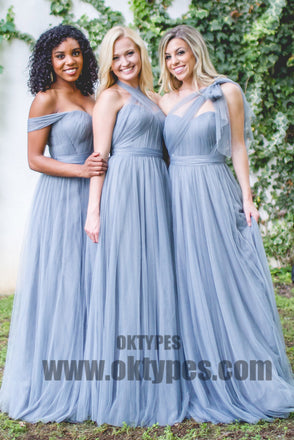 Light Blue Tulle Bridesmaid Dresses, Charming Bridesmaid Dresses, Popular Bridesmaid Dresses, TYP0365