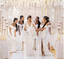 White Satin Off Shoulder Side Slit Bridesmaid Dresses With Lace Up Back, BDS0174