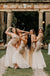 Mismatched Champagne Sequin Mermaid Long Cheap Bridesmaid Dresses, BDS0107