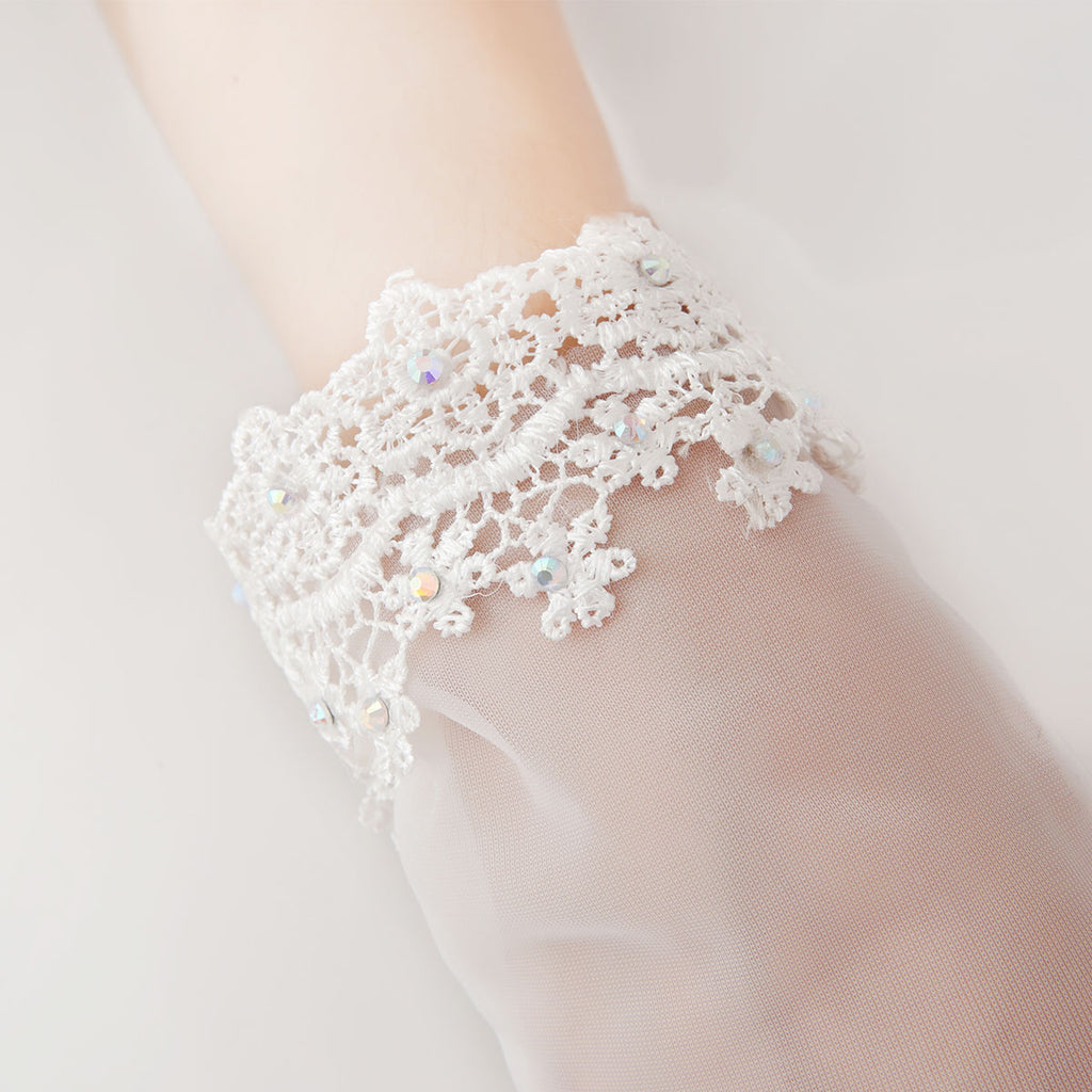 Ivory Bridal gloves, Lace Wedding gloves, Ivory lace gloves, Gloves with lace White bridal gloves, Short wedding gloves, Gloves for wedding, TYP0567