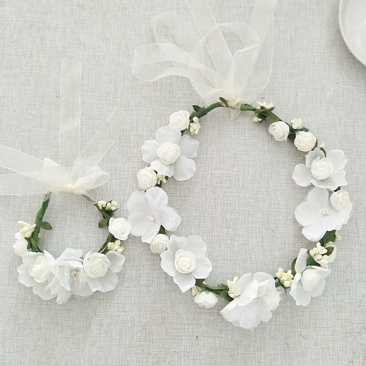 White Flower Wedding Headpieces With Beads, Wedding Headpieces, Wedding Accessories, TYP1257