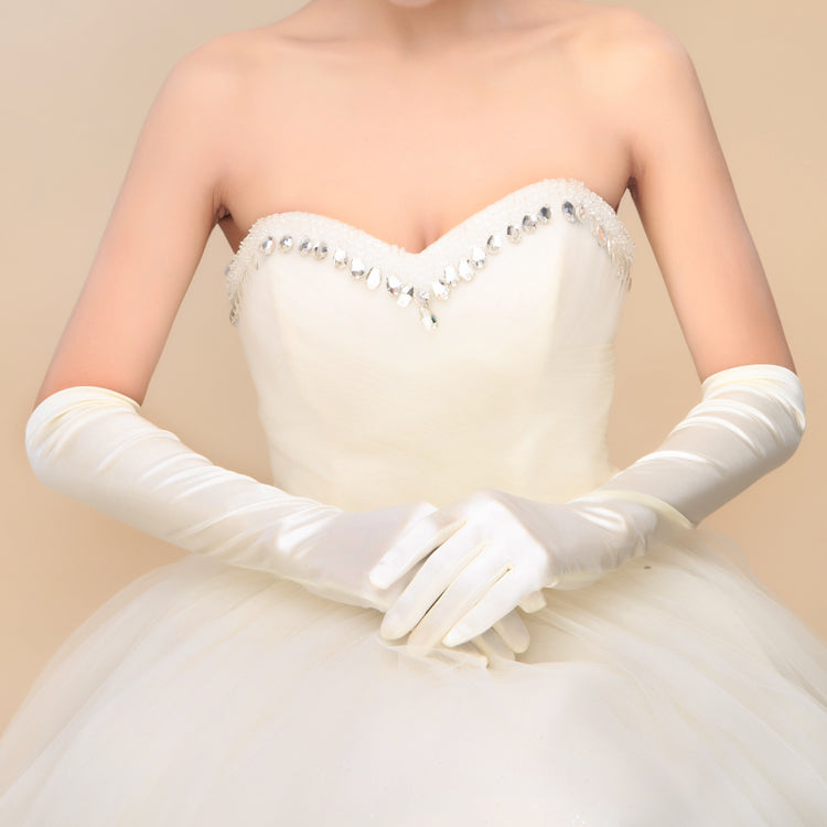 Bridal Wedding Dress Gloves Rhinestone Party Long Lace Fingerless Mittens  Fairy | eBay