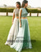 Newest Prom Dresses, Two Piece Tulle Prom Dresses, Appliques Prom Dresses, Sleeveless Prom Dresses, TYP0366