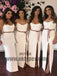 Sheath Bridesmaid Dresses White Cheap Long Bridesmaid Dresses, Bridesmaid Dresses, TYP0436