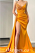 Sexy Satin Sweetheart V-Neck Sleeveless Side Slit Mermaid Long Prom Dresses,PDS0506