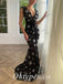 Elegant Star Tulle Spaghetti Straps V-Neck Sleeveless Mermaid Long Prom Dresses,PDS0772