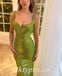Sexy Sequin Spaghetti Straps Sleeveless Mermaid Long Prom Dresses,PDS0758