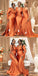Hot Multiway Orange Bridesmaid Dresses Stretch Satin Wedding Guest Dress , BDS0187