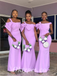 Elegant Soft Satin Sleeveless Sheath Floor Length Bridesmaid Dressses, BDS0232