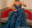 Charming Sequin-Tulle V-Neck Strapless Long Prom Dresses With Feather,PDS0315