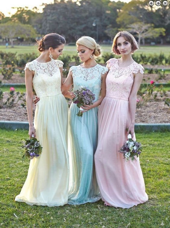 New Arrival  Cap Sleeve Long Cheap Top Lace Bridesmaid Dresses Online, TYP1034