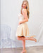 Stylish Soft Satin Spaghetti Straps Short Homecoming Dresses With Pockets, HDS0086