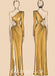 Sexy Satin One Shoulder Long Sleeve Side Slit Mermaid Long Prom Dresses,PDS0671