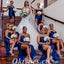 Mismatched Royal Blue Sexy Soft Satin Sleeveless Side Slit Mermaid Floor Length Bridesmaid Dressses, BDS0238
