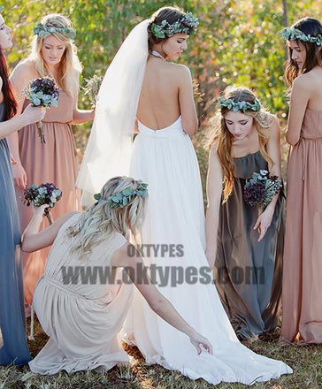 Most Popular Halter Lace Chiffon Illusion Wedding Dresses, Cheap Country Wedding Dresses, TYP0652