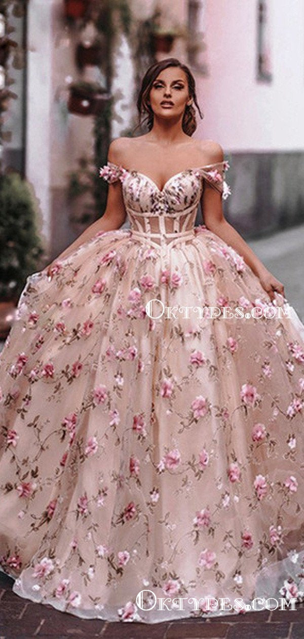Floral Appliques Ball Gown Wedding Dress With Tiered Ruffles Tulle Skirt  2021 Sweetheart Neckline White Bridal Dress For Women - AliExpress