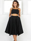 Simple Two Pieces Black Short Homecoming Dresses, CM505