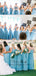 Mismatched A-Line Long Cheap Chiffon Blue Bridesmaid Dresses, TYP1536