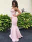 Mermaid Sweetheart Sleeveless Floor-Length Blush Pink Satin Prom Dresses, TYP1252