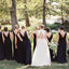 Elegant Black Chiffon Floor Length Cheap Bridesmaid Dresses, TYP1775