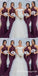 Halter Mermaid Grape Long Bridesmaid Dress with Appliques, TYP1756