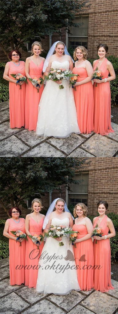 Cheap Watermelon Red Plus Size Mismatched Bridesmaid Dresses, TYP1205 Oktypes Cheap Watermelon Red Plus Size Mismatched Bridesmaid Dresses, TYP1205 Oktypes