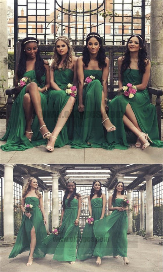 Green Custom Made Chiffon Bridesmaid Dresses, Sweetheart Bridesmaid Dresses, TYP0772