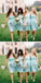 Mismatched Short Light Blue Sweetheart Bridesmaid Dresses, Cheap Bridesmaid Dresses, TYP0728