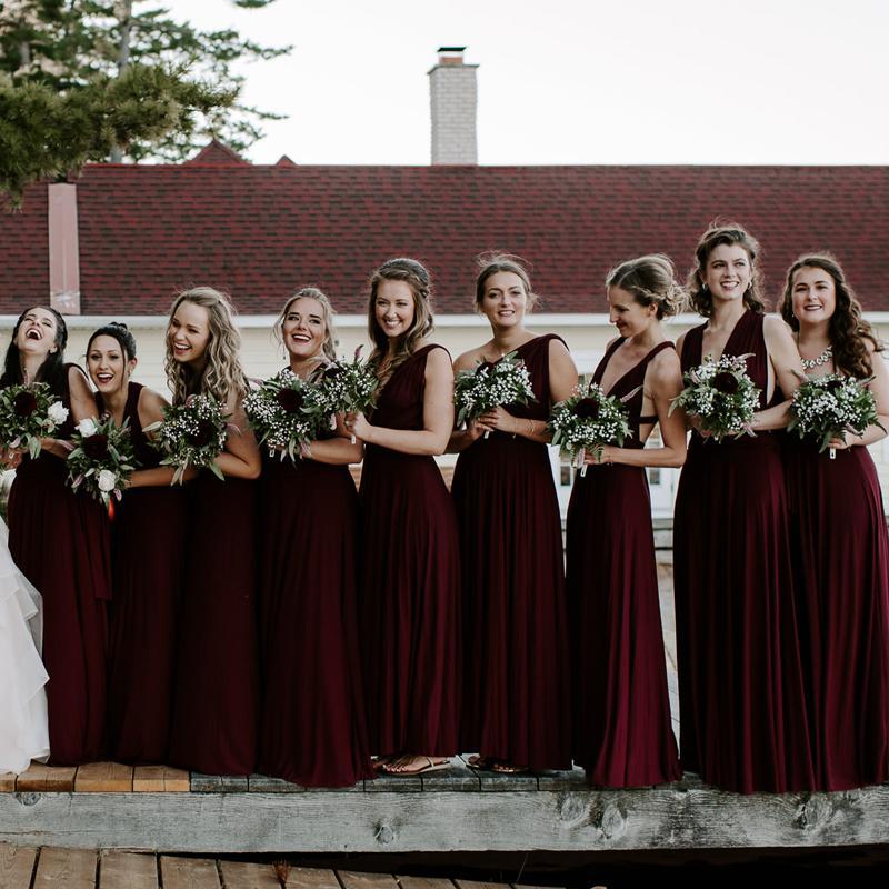 Mismatched Burgundy Jersey A-line Long Cheap Bridesmaid Dresses, BDS00 Oktypes Mismatched Burgundy Jersey A-line Long Cheap Bridesmaid Dresses, BDS00 Oktypes
