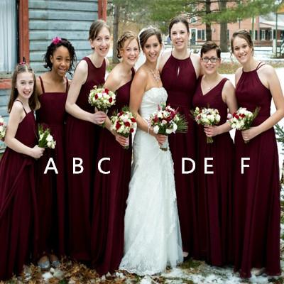 Burgundy Chiffon Bridesmaid Dresses, Dark Red Cheap Long Bridesmaid Dr Oktypes Burgundy Chiffon Bridesmaid Dresses, Dark Red Cheap Long Bridesmaid Dr Oktypes