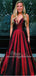 Timeless Deep V-neck Sleeveless Burgundy Long Prom Dresses, TYP1525