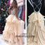 Long Floor Length Tulle Prom Dresses, Spaghetti Strap Prom Dresses, Beading Prom Dresses, Ruffles Prom Dresses, TYP0338