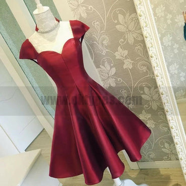 Sexy Backless Cap Sleeves Short Red Homecoming Dresses Online, TYP0821