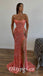 Sexy Sequin Sweetheart Sleeveless Side Slit Mermaid Long Prom Dresses, PDS0924