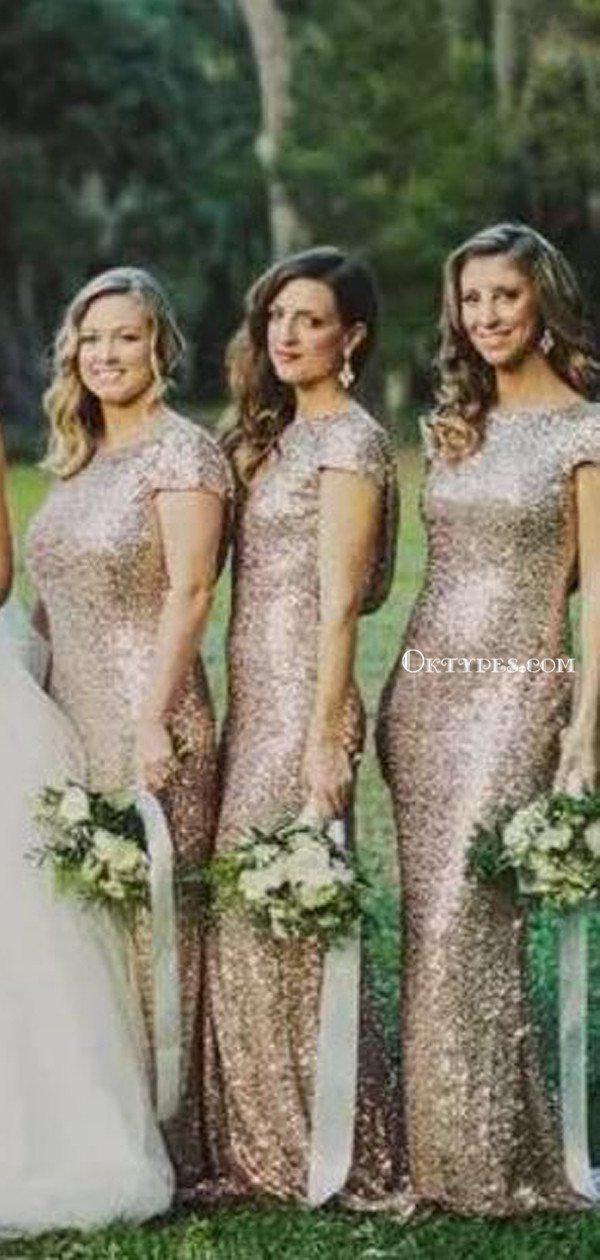 Sparkly Champagne Sequin Short Sleeves Backelss Mermaid Long Cheap Bri Oktypes Sparkly Champagne Sequin Short Sleeves Backelss Mermaid Long Cheap Bri Oktypes