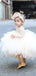 Ball Gown Bateau Long Sleeves Short Tulle Cute Flower Girl Dress with Lace, TYP1010