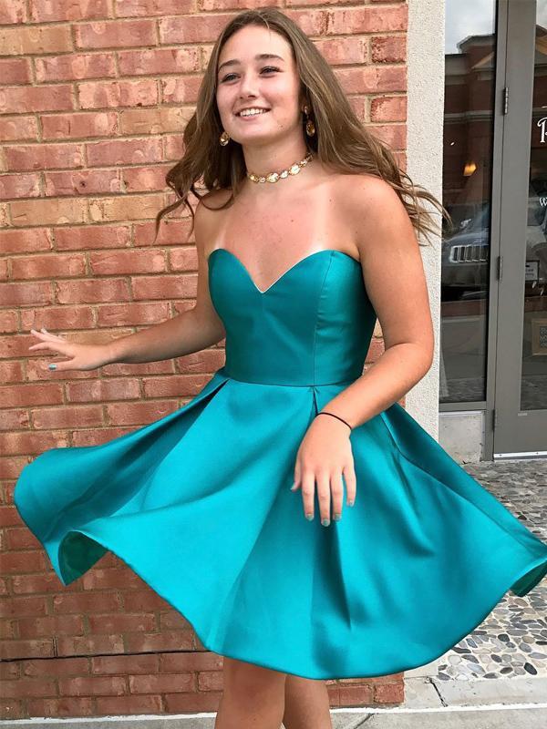 Cute Simple Sweetheart Teal Cheap Homecoming Dresses 2018, CM474 Oktypes Cute Simple Sweetheart Teal Cheap Homecoming Dresses 2018, CM474 Oktypes