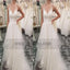 A-Line Spaghetti Straps Sweep Train Wedding Dresses with Appliques, TYP0732