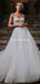 Sparkly Ivory Lace Spaghetti Strap A-line Long Cheap Wedding Dresses, WDS0061