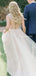 Charming Spaghetti Strap V-neck Iovry Organza A-line Long Cheap Wedding Dresses With Beaded, WDS0013