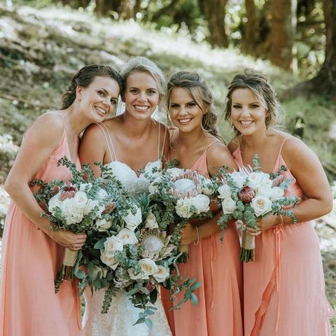 Coral Chiffon Long Cheap Bridesmaid Dresses With Side Slit, TYP1754 Oktypes Coral Chiffon Long Cheap Bridesmaid Dresses With Side Slit, TYP1754 Oktypes
