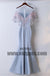 Charming Scoop Neckline Flower Appliques Zipper Up Mermaid Long Prom Dress, Beautiful Prom Dress, TYP0481