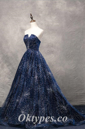 Sexy Charming Special Tulle Sweetheart V-Neck A-Line Long Prom Dresses,PDS0552