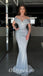 Sexy Sequin Off Shoulder V-Neck Sleeveless Mermaid Long Prom Dresses,PDS0537