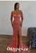 Sexy Sequin Sweetheart Sleeveless Side Slit Mermaid Long Prom Dresses, PDS0866