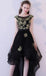 High Low Black Prom Dresses, Appliques Prom Dresses, Backless Prom Dresses, Scoop Prom Dresses, TYP0307